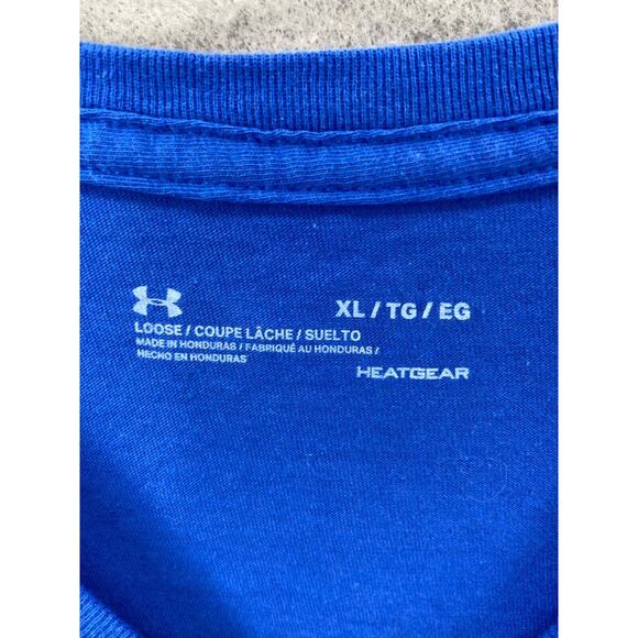 Under Armour T-Shirt Womens‎ XL Blue Pink Heat Gear Crew Short Sleeve Pull Over - Picture 5 of 8